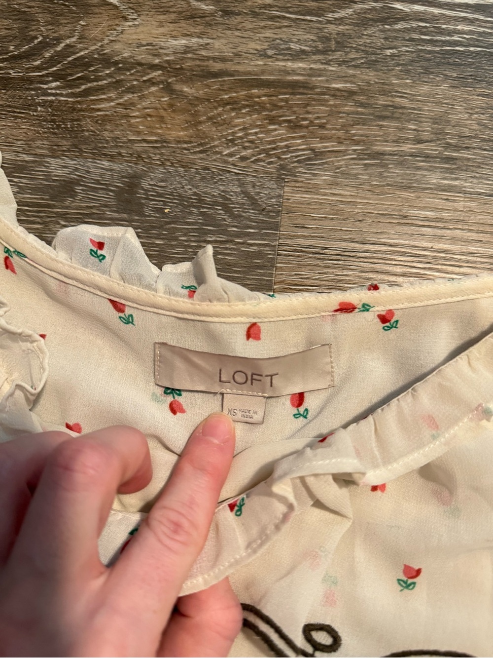 LOFT Ruffle Trim Blouse - Picture 2 of 3